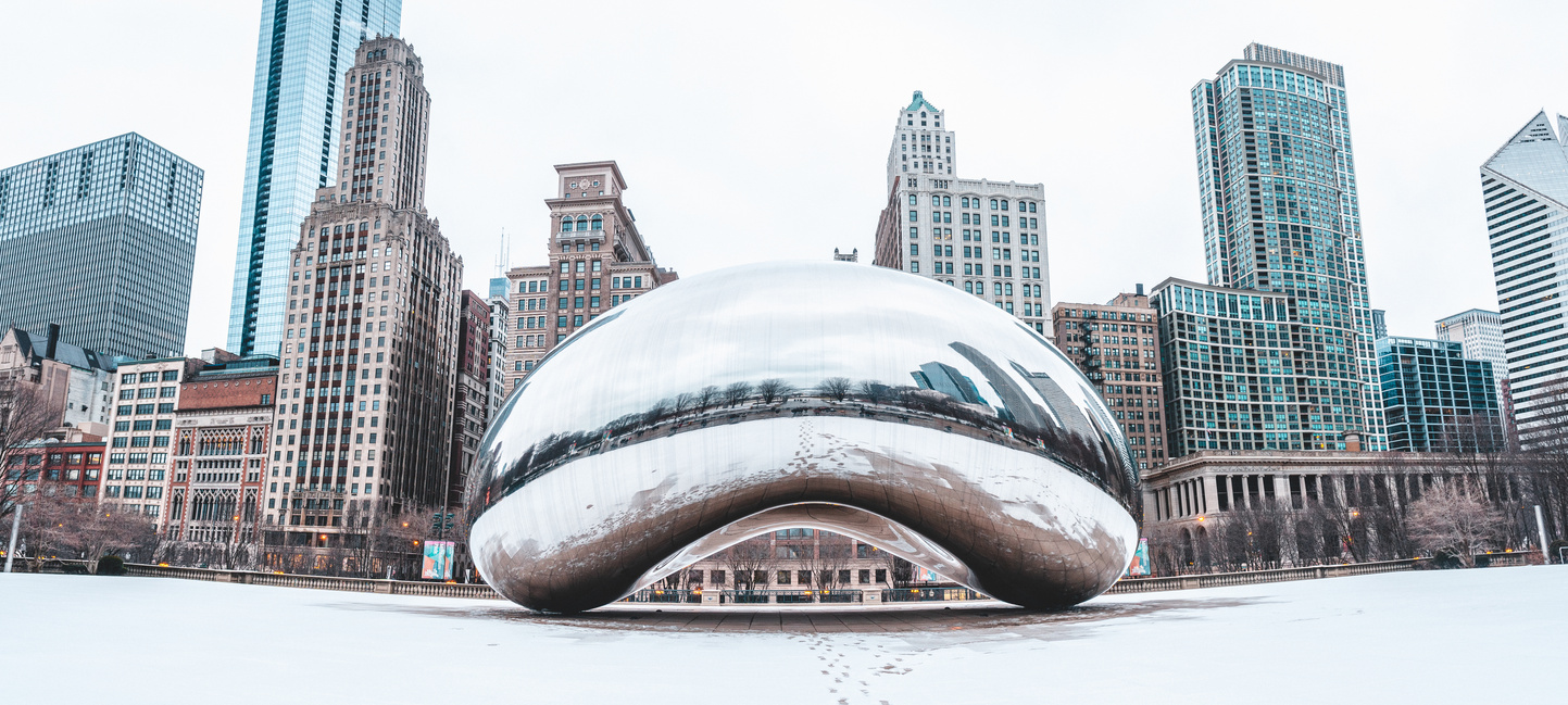 The Cloud Gate in Millennium Park Chicago, Illinois